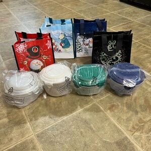 Holiday Gift Bags and Storage Containers Set